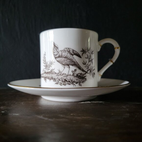 Vintage Royal Worcester Fine Bone China England Pheasant Demitasse Cup & Saucer - Picture 3 of 11
